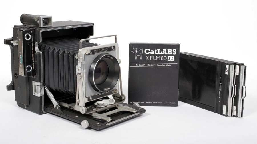 Image of Graflex Speed Graphic 4X5 Camera + Heidosmat 150mm F2.8 MC lens aero ektar alt. #0093