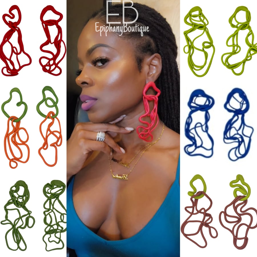 Image of EB Custom Prototype Earrings: "Outside The Lines"