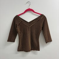 Image 1 of 90s embossed striped top 