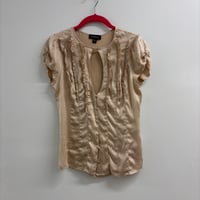 Image 2 of bebe keyhole silk blouse