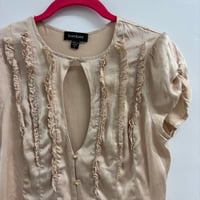 Image 1 of bebe keyhole silk blouse
