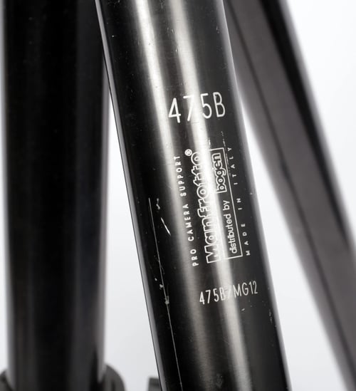Image of Manfrotto 475B geared column tripod with 160 QR heavy duty 3 way head #0568