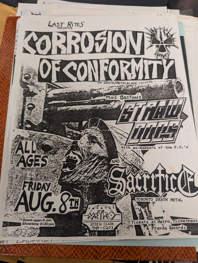 Corrosion of Conformity flyer (Straw Dogs and Sacrifice)