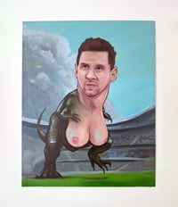 Lionel Messi Voluptuous Dinosaur (Original Painting)