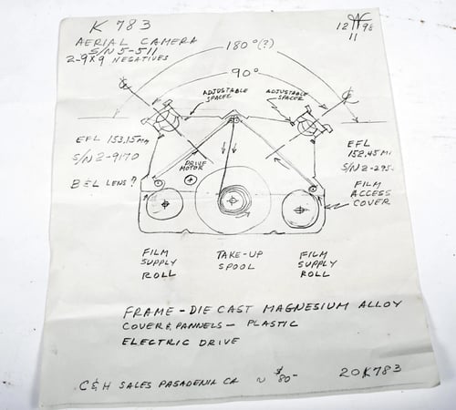 Image of US Air Force high alt. balloon reconnaissance dual duplex aerial camera in crate #0569