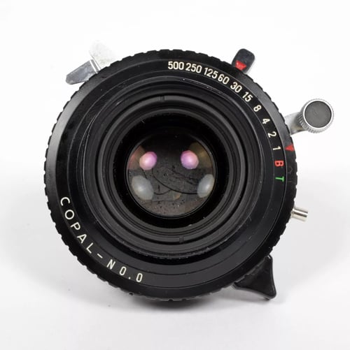 Image of Schneider Apo Digitar 90mm F4.5 N-53° MC Macro lens in Copal #0 shutter #8493