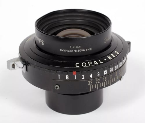 Image of Schneider Apo Digitar 90mm F4.5 N-53° MC Macro lens in Copal #0 shutter #8493