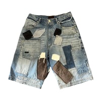 Image 1 of Denim on Denim Patch Shorts