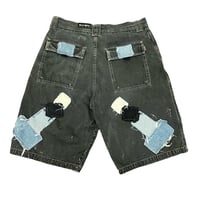 Image 2 of Black Denim Patch Shorts