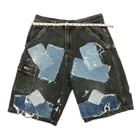 Image 3 of Black Denim Patch Shorts