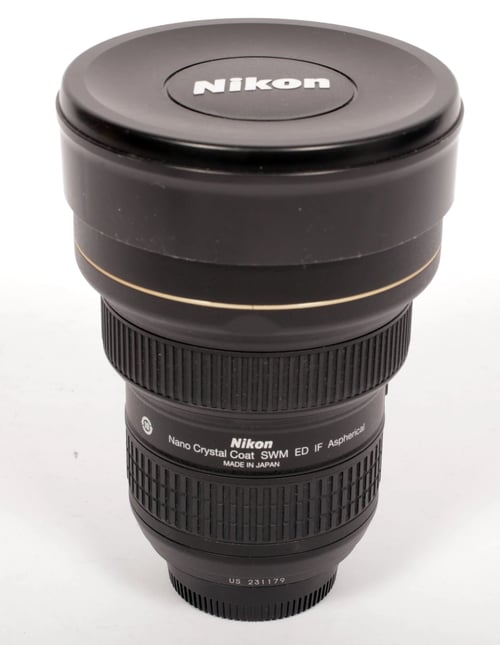 Image of Nikon af-s nikkor 14-24mm f/2.8g ed lens with case and paperwork #0613