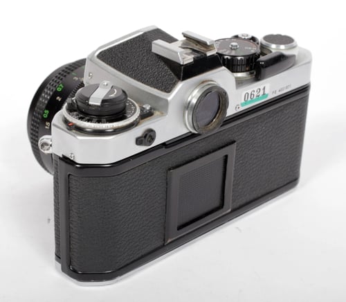 Image of Nikon FE 35mm SLR film camera with 28mm F2.8 lens #0621