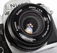 Image 9 of Nikon FE 35mm SLR film camera with 28mm F2.8 lens #0621
