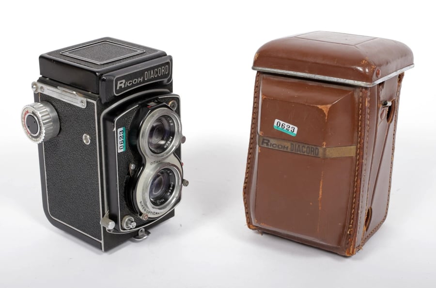 Image of Ricoh DIACORD 6X6 TLR film camera with 80mm F3.5 lens + case #0623 TESTED