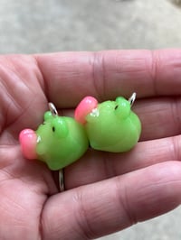 Image 5 of Frog charm, Polymer clay charm, Kawaii frog knitting charm/stitch marker, Frog phone charm