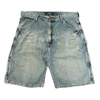 Image 1 of Love Me Reworked Denim Shorts