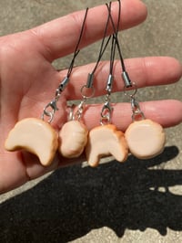 Image 3 of Bread charms, Polymer clay charm, Melonbun and croissant charm duo