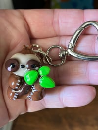 Image 2 of Sloth charm, Polymer clay charm, Kawaii sloth keychain