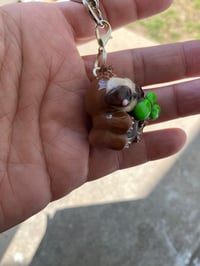 Image 4 of Sloth charm, Polymer clay charm, Kawaii sloth keychain