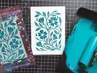 FLOWERING VINES 5x7 Block Print
