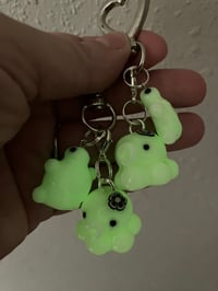 Image 4 of Octo and turtle charm, Polymer clay charms, Glow in the dark kawaii octo keychain