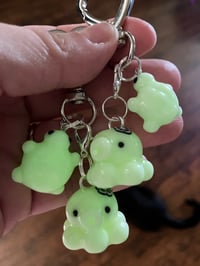 Image 2 of Octo and turtle charm, Polymer clay charms, Glow in the dark kawaii octo keychain