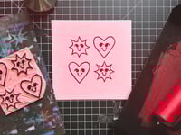 Image 1 of HEARTS N STARS 5.75 Square Block Print