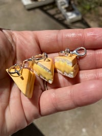 Image 2 of Grilled cheese charm, Polymer clay charm, Grilled cheese Stitch marker/progress keeper