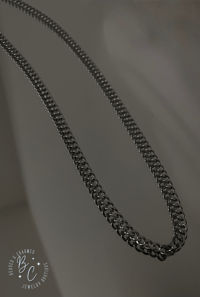 Men’s 21" Premium Silver Twisted Curb Chain – Stainless Steel