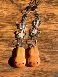 Miffy bread charm, Polymer clay charm, Miffy bread phone charm, Bunny bread charm