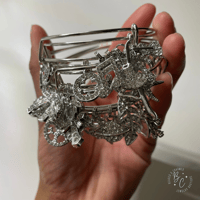 Silver Rhinestone Junky Bangles 