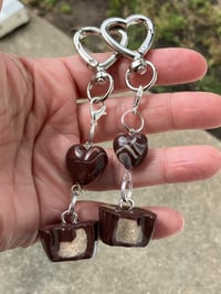 Image 1 of Reese's charm, Polymer clay charm, Chocolate charm, Chocolate keychain