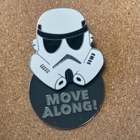 Image 2 of “Move Along!” Sliding Enamel Pin.