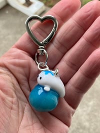 Image 1 of Blueberry seal charm, Polymer clay charm, Blueberry keychain, Seal keychain