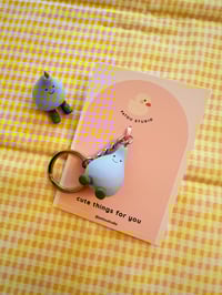 Image 1 of blue raindrop boots keychain