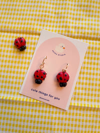 Image 1 of small ladybug earrings