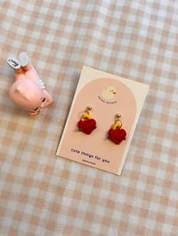 Image 1 of heart locker jelly inspired miniature ~ dangle earrings