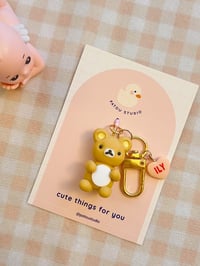 Image 1 of cute bear heart ~ keychain charm ~ rilakkuma inspired