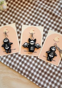 Image 1 of skeleton bat or bob | jellycat inspired handmade keychain charm