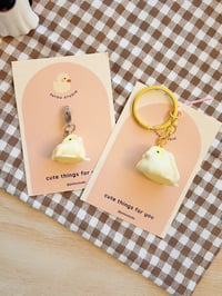 Image 1 of ghost patou handmade keychain charm *glows in the dark*