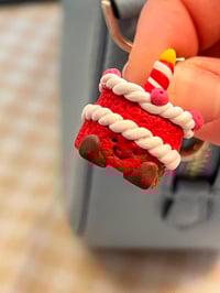 Image 2 of red velvet cake miniature ~ keychain charm ~ jelly inspired