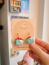 Image 2 of acerola - barbados cherry - fruit basket dangle earrings