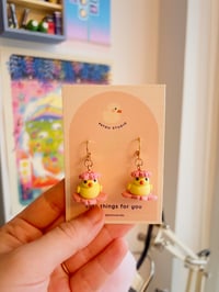 Image 2 of baby patou cherry blossom dangle earrings