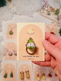 Image 2 of christmas miniature keychain | frog tree or frog coat