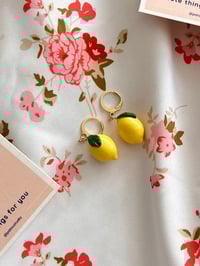 Image 2 of tiny lemon dangle earrings
