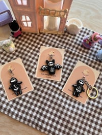 Image 2 of skeleton bat or bob | jellycat inspired handmade keychain charm