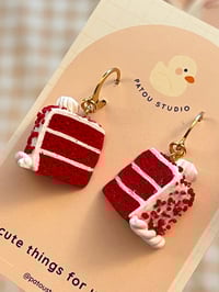 Image 3 of red velvet cake miniature ~ dangle earrings