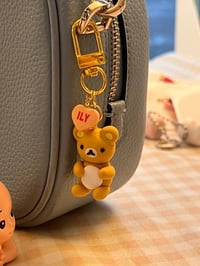 Image 3 of cute bear heart ~ keychain charm ~ rilakkuma inspired