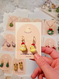 Image 3 of gingerbread miniature dangle earrings | fake food, holidays, cookie, christmas tree