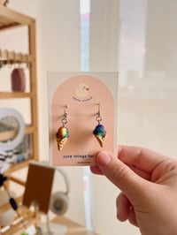 Image 2 of ice cream rainbow pride dangle earrings